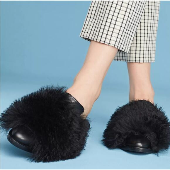 Freda Salvador NEW Dorinda Shearling Fur Calf Leather Mules Flats Women Size 6.5 - Picture 12 of 12